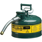 JustriteMD – Bidon de sécurité AccuFlowMC de type II, 1 x 11 1/2 x 12 po, vert-Le mécanisme de la gâchette Safe-SqueezeMD exclusif de AccuFlowMC offre un débit régulier et un versement précis