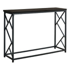 Monarch Specialties - 3534 Table D'Appoint 44 po L - Console D'entrée Espresso/Noir-Surface moderne et stylée d'aspect bois en brun foncé