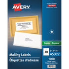 Avery Étiquettes d'adresse pour copieurs 4¼" x 2" 1000 Étiquettes-Adhésif permanent