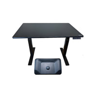 Uncaged Ergonomics - Bureau électrique avec plateau à clavier et tapis anti-fatigue-Un bureau de bureau à hauteur réglable magnifique et luxueux et un bureau assis-debout ou debout parfait