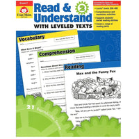Evan-Moor – Livre de ressources pour l’enseignant « Read And Understand with Leveled Texts », 2e année (EMC3442)-Enfants de 7 à 8 ans, 2e année