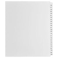 Mark Maker – Ensemble d’onglets séparateurs juridiques blancs, 1/25 onglets, format lettre, sans trous, numéros 126 à 150-Onglets séparateurs blancs, 1/25 onglets