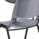 Flash Furniture - Chaise coquille ergonomique grise avec accoudoir-tablette rabattable pour droitiers-Taille de la tablette: 12 po larg. x 17 po prof. x 11,5 po haut. du siège