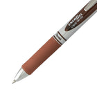 Pentel - Stylo gel EnerGel remplissable avec prise - Rétractable - 0,7 mm - Encre brun-0,7 mm/acier inoxydable