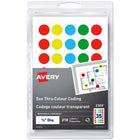Avery – Étiquettes de codage couleur See Thru à imprimer ou à écrire – Rondes, 3/4 po, couleurs variées, paquet de 210 (2369)-Amovibles