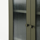 South Shore - Eddison - Armoire de rangement à portes vitrées - Vert olive-Matériau: Métal 