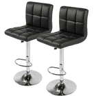 Nicer Furniture - tabouret de bar hydraulique pivotant Hexagram - noir - paquet de 2-Ensemble de 2 tabourets contemporains, recouverts de similicuir polyuréthane durable.
