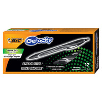 BIC - Stylo gel Gel-Ocity à séchage rapide - 0,7 mm - encre noire - paquet de 12-Stylos gel à pointe rétractable