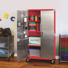 Seville Classics - Armoire de rangement roulante UltraHD - 36 po L x 18 po l x 72 po H - Rouge-Poids net : 99 livres