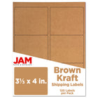 JAM Paper - Étiquettes d'adresse d'expédition - Grandes - 3 1/3 po x 4 po - kraft brun - Paquet de 120-Emballage anglais seulement
