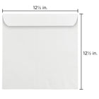 JAM Paper Enveloppes carrées standard avec fermeture gommée, 12 1/2 x 12 1/2 po, blanc, 100/pqt-Fermeture : gomme
