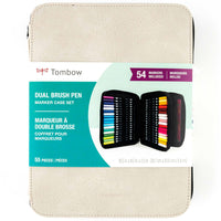 Tombow - Coffret pour marqueurs - Huître-Pointe de pinceau flexible et résistante de haute qualité et stylo de marquage à pointe fine et ferme
