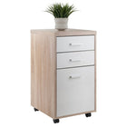 Winsome - Classeur mobile 18316 Kenner, 3 tiroirs, fini bois vieilli/blanc-Fini blanc et bois vieilli