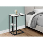 Monarch Specialties - 3675 Table D'Appoint - 25 po H/Marbre Blanc/Metal Noir-Assemblage requis: des instructions illustrees et tout le materiel sont fournis pour plus de commodite (des outils supplementaires peuvent être necessaires)