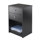 Winsome – Table d’appoint Ava avec 2 tiroirs, noir-Assemblage nécessaire