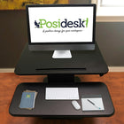 Posidesk – Bureau assis-debout POS1210BK avec réglage de la hauteur à une touche, 25 po, noir-Réglage en hauteur de 5,9 po à 19,7 po