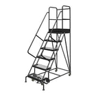 Tri-Arc Manufacturing – Escabeau roulant avec marche supérieure profonde; 60 po haut.; 6 marches; 24 po larg. (KDSR106242-D2)-Nombre de marches : 6