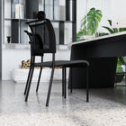 CB Office Ace Multi-Purpose Armless Stacking Chairs - Black - 4 Pack-Patins en plastique