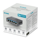 D-Link - Commutateur non géré multi-Gigabit 5 ports de D-Link-Le boîtier en métal et le design sans ventilateur contribuent à améliorer la dissipation thermique, la durabilité et permettent un fonctionnement silencieux