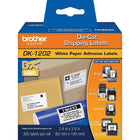 Brother - Étiquettes d'expédition DK1202, 4 po x 2 3/7 po-Étiquettes prédécoupées pour expédition, blanches