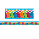 Edupress - Bordure de livres EP618R, 39 x 3 po, livres, multicolore, 96/paquet (EP-618R)-Bordures pour améliorer l’apparence d’une pièce