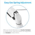 ShoppingAll - Support de moniteur à ressort à gaz simple avec bras pivotant - Blanc-8