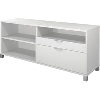 Bestar – Bahut de la collection Pro Linea, blanc-Surfaces de qualité commerciale de 1 po avec fini en mélamine résistant aux égratignures, taches et à l'usure