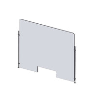 Mark Maker Rod Sneeze Guard - Acrylique transparent 1/4"-panneau de 35,5"Lx31,5"H- ensemble de tiges de 24"H - passage de 4"x12"-Distanciation sociale optimale entre deux groupes de personnes