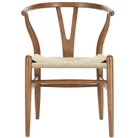 Nicer Furniture - chaise Wishbone Wegner - noyer - paquet de 2-Design moderne du milieu du siècle.