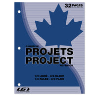 Louis Garneau - Cahier de projet couverture laminé - papier recyclé-32 pages, 10,75" x 8,5"