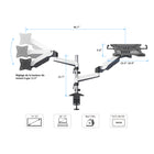 ShoppingAll - Bras à ressort à gaz pour double moniteur et ordinateur portable - Blanc-Des coussinets anti-rayures sont ajoutés au bas de la base pour prévenir et protéger votre bureau des rayures