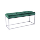 Plata Decor - Cisne Chome Banc avec Velvet Top - Vert-Acier inoxydable