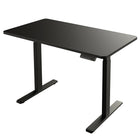 Ezywork - Bureau debout électrique à pièce entière - Cadre noir / Dessus noir-Plateau de table en pièce entière