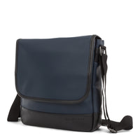 Bugatti, MSG2019BU-Navy Gin & Twill - Sac à bandoulière avec fermeture magnétique pour tablette - Bleu marin-Cuir végane texturé bleu marin