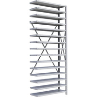 Metalware – Étagère enclenchable RK346, 15 tablettes, 36 x 18 x 88 po, gris pâle-Système de tablettes ajustables offrant un espace de rangement solide, mais économique qui convient à vos besoins