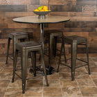 Flash Furniture Tabouret De Bar 24" - Empilable - Gris Gun Metal - Paquet De 4 (4ET3132024GNR)-Patins protecteurs en plastique