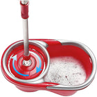Smart-Link- 360 degrés Spin Mop et Twist facile Spinning inox seau sec, rouge-Sûr et facile à nettoyer, nouveau essorer le seau d’eau permet à vous de choisir comment mouillé la tête de l’appareil micro-tissu doit être
