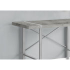 Monarch Specialties - 7662 Bureau 48 po L - Simili-Ciment Gris/Metal Argent-La barre métallique en forme de X à l'arrière du bureau offre un soutien et ajoute une touche décorative