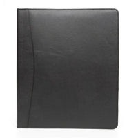 Ashlin® - Reliure de luxe LEONE à 3 anneaux, 1 po, noir, (P7207A-08-01)-Reliure de luxe à 3 anneaux avec poche horizontale à gauche.