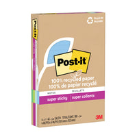 Post-it - Feuillets super collants - 4 po x 6 po - Collection Oasis - 45 feuilles/bloc - Paquet de 4, 180 feuilles-Utiliser pour les rappels sur les portes, les fenêtres et les murs