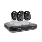Système de sécurité Swann DVR 4K Ultra HD  avec 4 caméras Bullet à détection chaleur et mouvement-Obtenez vidéos en couleur la nuit avec les voyants d'avertissement jusqu'à 32 pi (10 m) pour voir les couleurs des vêtements, voitures et plus