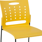 Flash Furniture - Chaise empilable avec base luge de série Hercule, capacité de 881 lb, avec dossier ventilé, jaune (RUT2YL)-La poignée de transport découpée facilite le mouvement