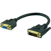 Staples - Adaptateur DVI à VGA 6 po, noir-Permet le branchement d'un moniteur VGA ou d'un projecteur à un port vidéo DVI