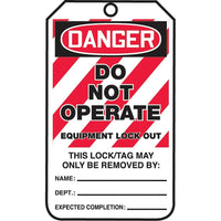 Étiquettes de verrouillage de sécurité, Danger; Do not operate, SAU786, 25/paquet-Langue : anglais