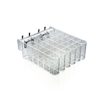 Azar Displays – Plateau à 36 compartiments à fente carrée pour cosmétiques pour panneau perforé, 0,63 po, 2/paquet (225526)-Doté de 2 crochets en U pour l’installer sur un panneau perforé ou à lattes