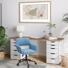 Chaise de travail rembourrée Marlowe de CorLiving - Bleu pâle-Cadre construit en métal pour plus de durabilité et de stabilité