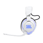 JBL - Quantum 910P Casque de jeu console supra-auriculaire sans fil pour Playstation - Blanc/Bleu-Micro à perche rabattable pour couper le son avec suppression de l'écho et du bruit