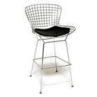 Nicer Furniture - tabouret de comptoir à structure métallique chromée Bertoia - noir - paquet de 2-Assise et base en tiges d'acier soudées