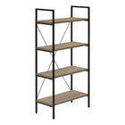 Monarch Specialties - 7800 48 po H Etagere - Taupe Fonce/Metal Noir-Cette bibliotheque, finie dans un stratifie d'aspect bois taupe fonce, a un design peu encombrant et 4 etageres pour une polyvalence maximale.