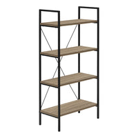 Monarch Specialties - 7800 48 po H Etagere - Taupe Fonce/Metal Noir-Cette bibliotheque, finie dans un stratifie d'aspect bois taupe fonce, a un design peu encombrant et 4 etageres pour une polyvalence maximale.